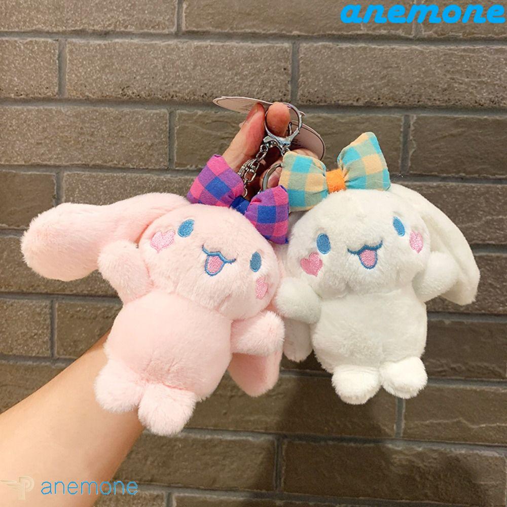 Móc Khóa Hình Thú Nhồi Bông Đính Nơ Cinnamoroll Dễ Thương
