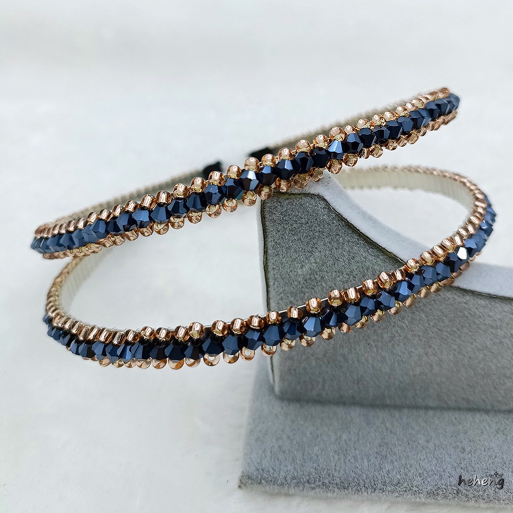 Băng Đô Cài Tóc Đính Hạt Lấp Lánh Chống Trượt Cho Nữ