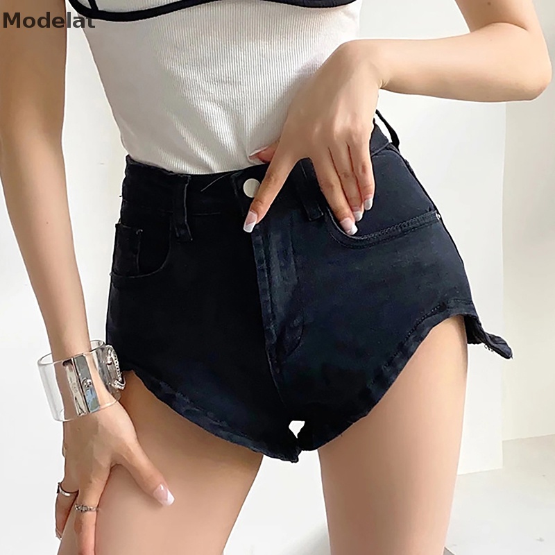 Mfc Quần Short Jean Mini Lưng Cao Dáng Ôm Thời Trang Mùa Hè Hàn Quốc Quyến Rũ Cho Nữ