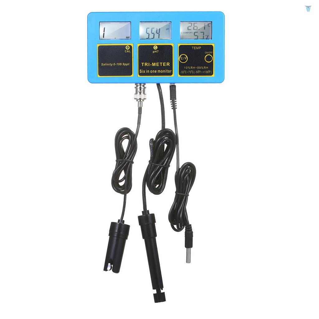 Máy Đo Độ PH / Salinity / Nước 3 Trong 1 Đa Năng 230V 0~14pH 0-199.9ppt Salinity - 50~70°C 1