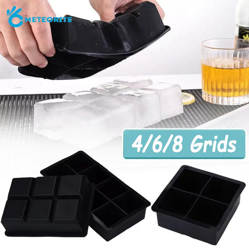 Khuôn Silicone Làm Đá Viên 4 / 6 / 8 Ngăn Hình Vuông