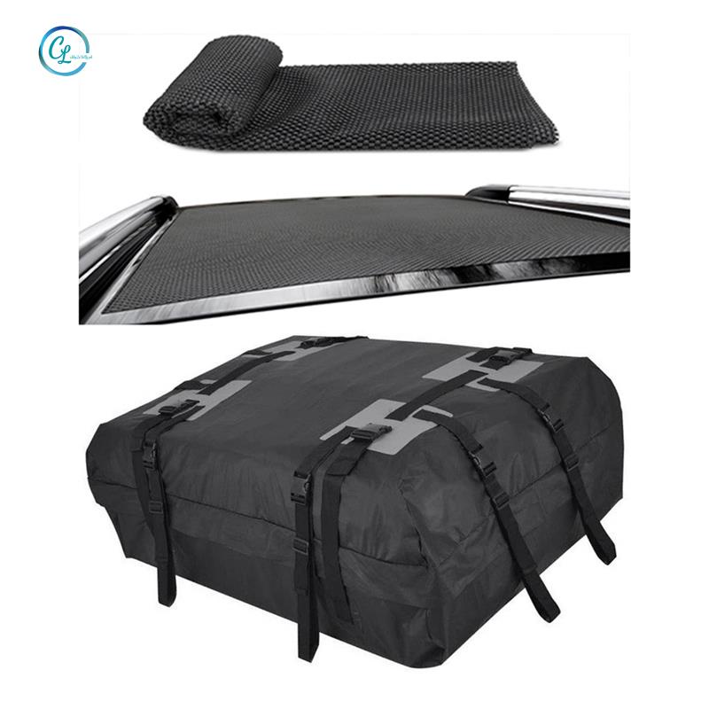 Túi Đựng Đồ Dùng Hình Vuông Màu Đen Gắn Nóc Xe Hơi Kèm Thảm Chống Trượt Tiện Dụng Mang Theo Du Lịch