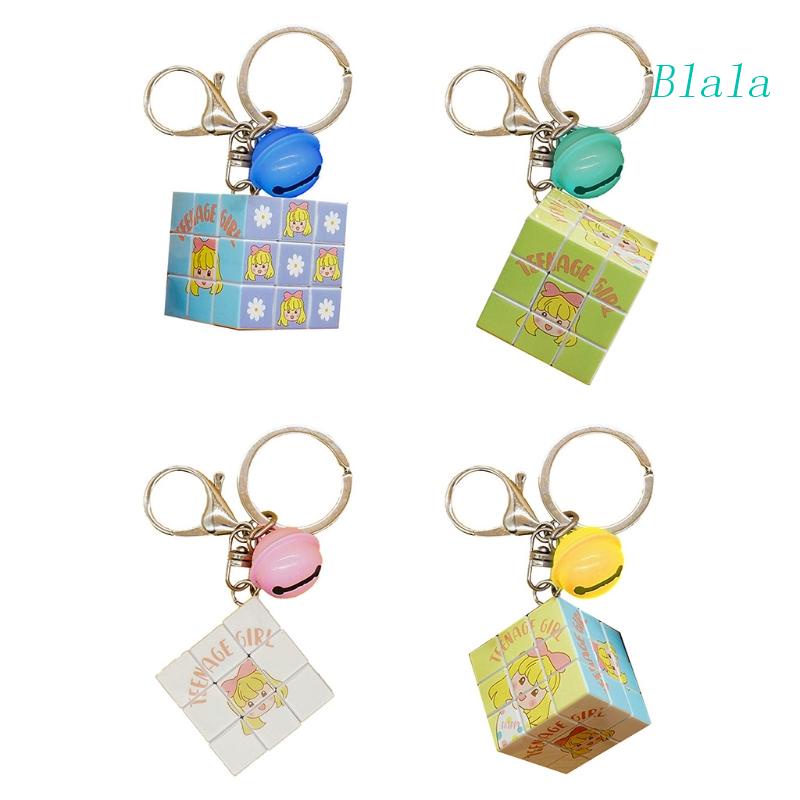 Móc Khóa Hình Khối Rubik 3x3x3 Bằng Kim Loại Có Chuông Dễ Thương