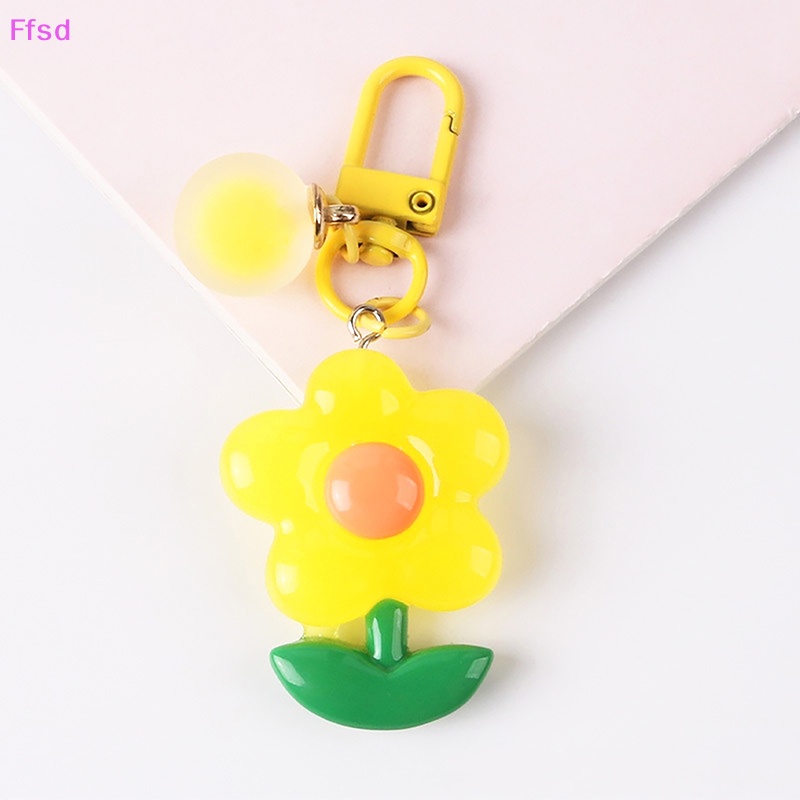 Móc Khóa Bóng Tròn Hình Hoa Dễ Thương Trang Trí Ba Lô / Túi Xách / Xe Hơi