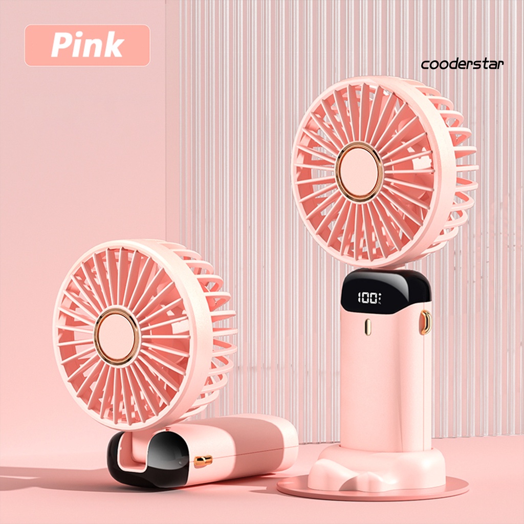 1 Bộ Quạt Gập Cầm Tay 3000mAh Có Dây Đeo Hiển Thị Thời Gian Thực Tế 5 Tốc Độ Làm Mát Mùa Hè Để Bàn Siêu Êm Có Thể Gập Lại