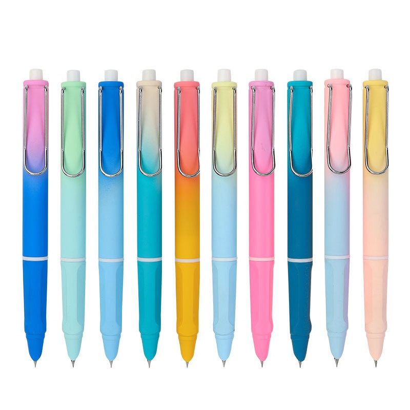 Bút Máy Mực Dạng Nhấn Ngòi 0.38mm Có Thể Bơm Mực Lại Màu Sắc Gradient Dành Cho Giáo Viên