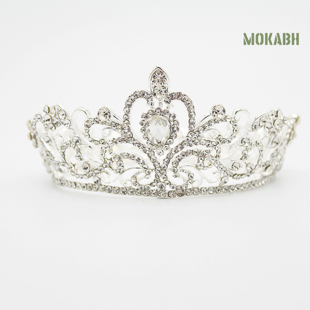 Cài Tóc Hình Vương Miện Tròn Đính Đá Thanh Lịch Dành Cho Cô Dâu