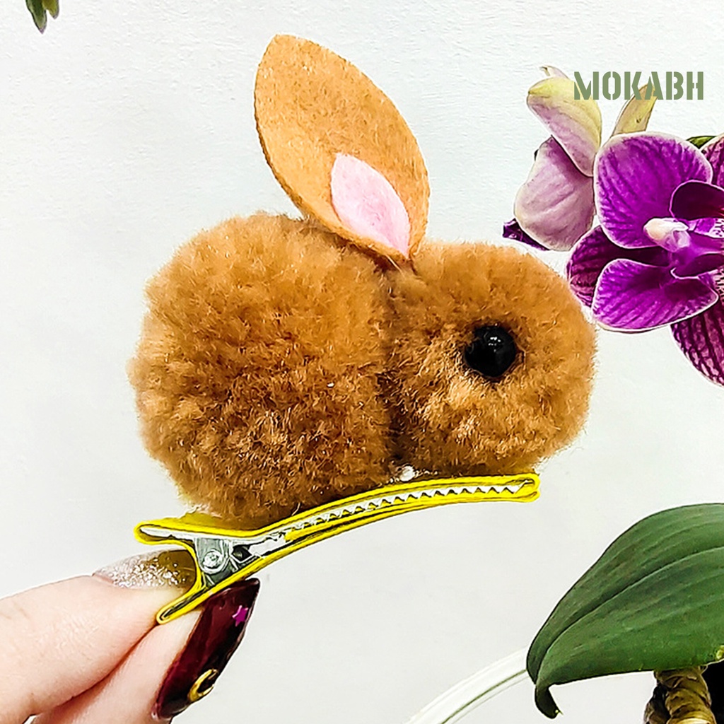 [Mok Abh] Kẹp Tóc Hình Thỏ Hoạt Hình Nhiều Màu Sắc Thuận Tiện Cho Trẻ Em