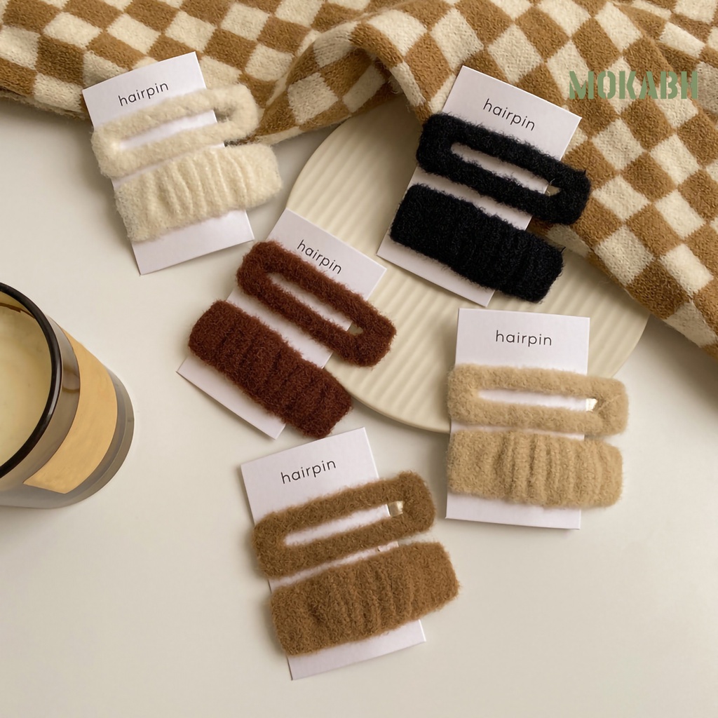 2 Kẹp Tóc Hình Chữ Nhật Màu Trơn Chống Trượt Cho Bé Gái