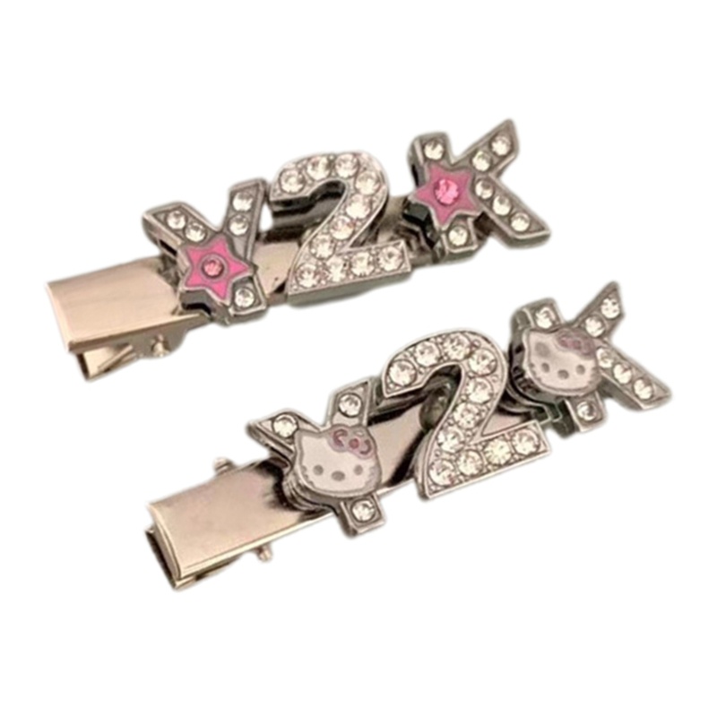 Kẹp Tóc Y2k Hình Chữ Cái Đính Đá Dễ Thương Cho Nữ