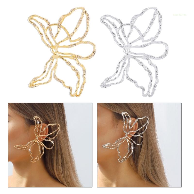 Khuyên Kẹp Vành Tai Hình Bông Hoa Phong Cách Hàn Quốc Dành Cho Nữ