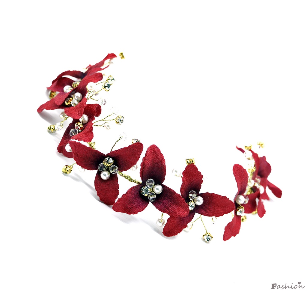 Băng Đô Cài Tóc Đính Hoa Nhỏ Sang Trọng Cho Cô Dâu