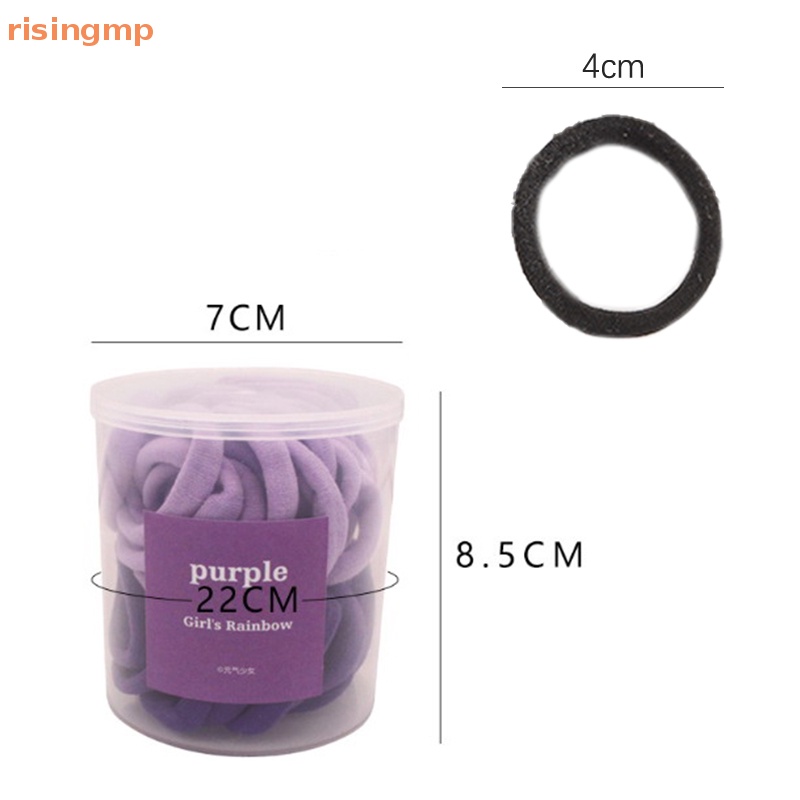 Hộp 50 Dây Cột Tóc Màu Trơn Đơn Giản Co Giãn Tốt Kèm Giá Đỡ