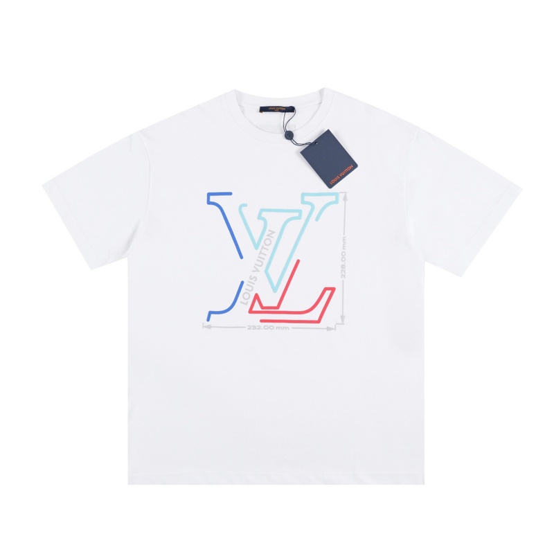L-v &amp; - Áo Thun Unisex Tay Ngắn Incomplete Logo Cao Cấp Thời Trang Đường Phố Mùa Xuân Mới
