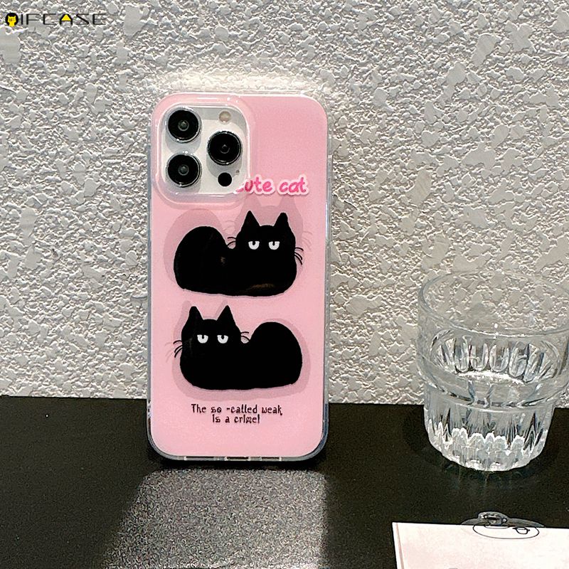 Ốp Điện Thoại Chống Sốc Họa Tiết Mèo Dễ Thương Dành Cho iPhone 14 13 12 Pro Max 11