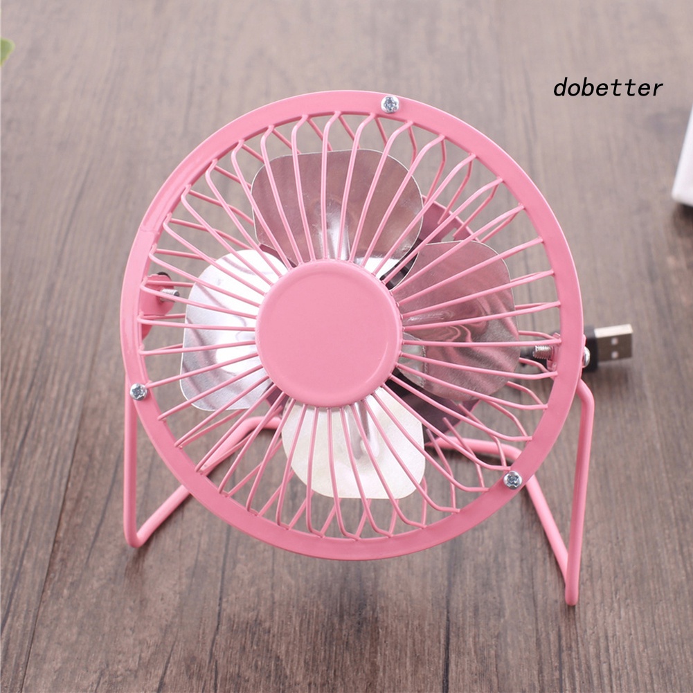 Quạt Làm Mát Để Bàn 4 inch Bằng Kim Loại Không Ồn Nhỏ Gọn Có Cổng Sạc USB Cho Nhà Ở / Văn Phòng