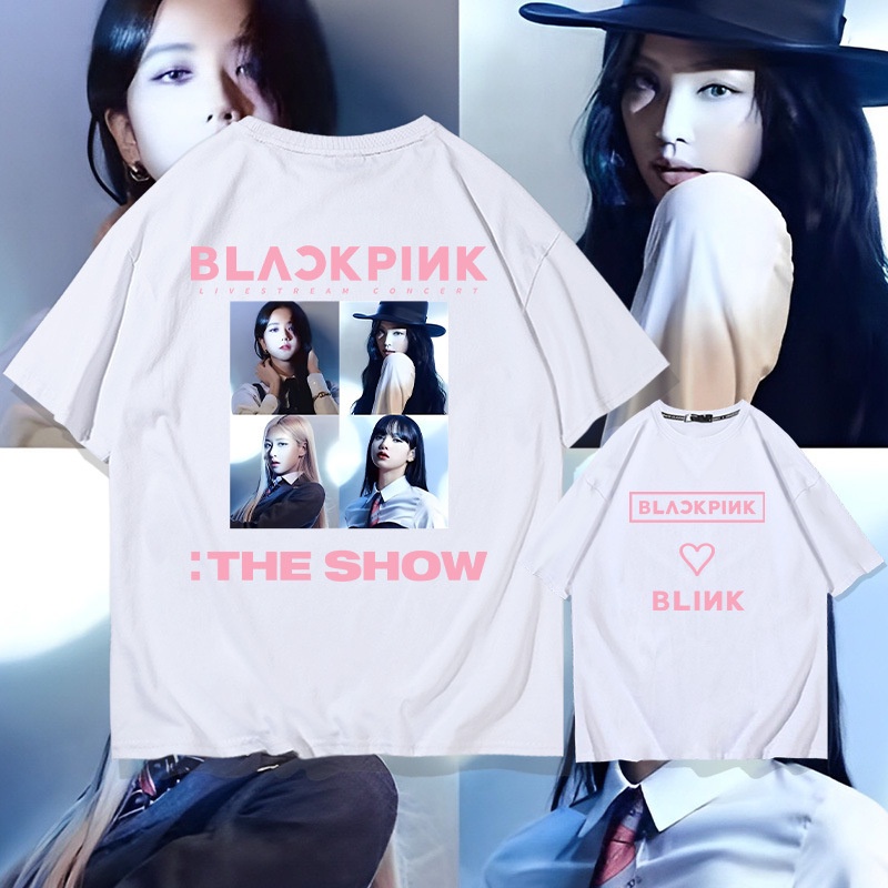 Áo phông Blackpink ngắn tay trễ vai bằng cotton