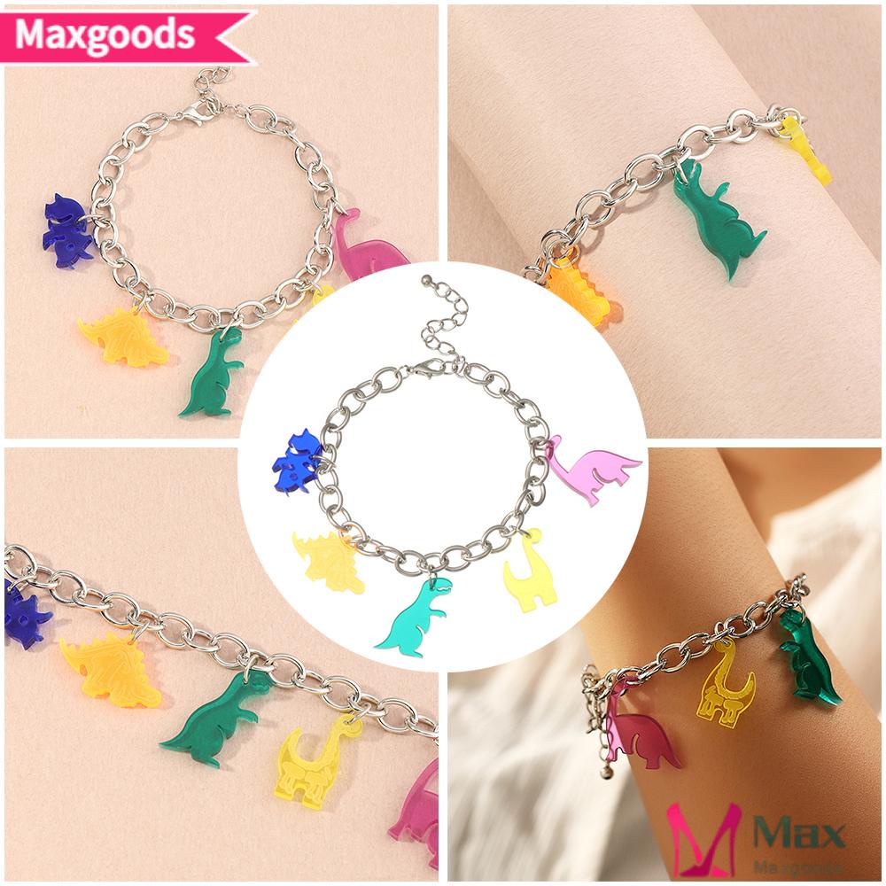 Vòng Đeo Tay Bằng Acrylic Hình Khủng Long Hoạt Hình Dễ Thương