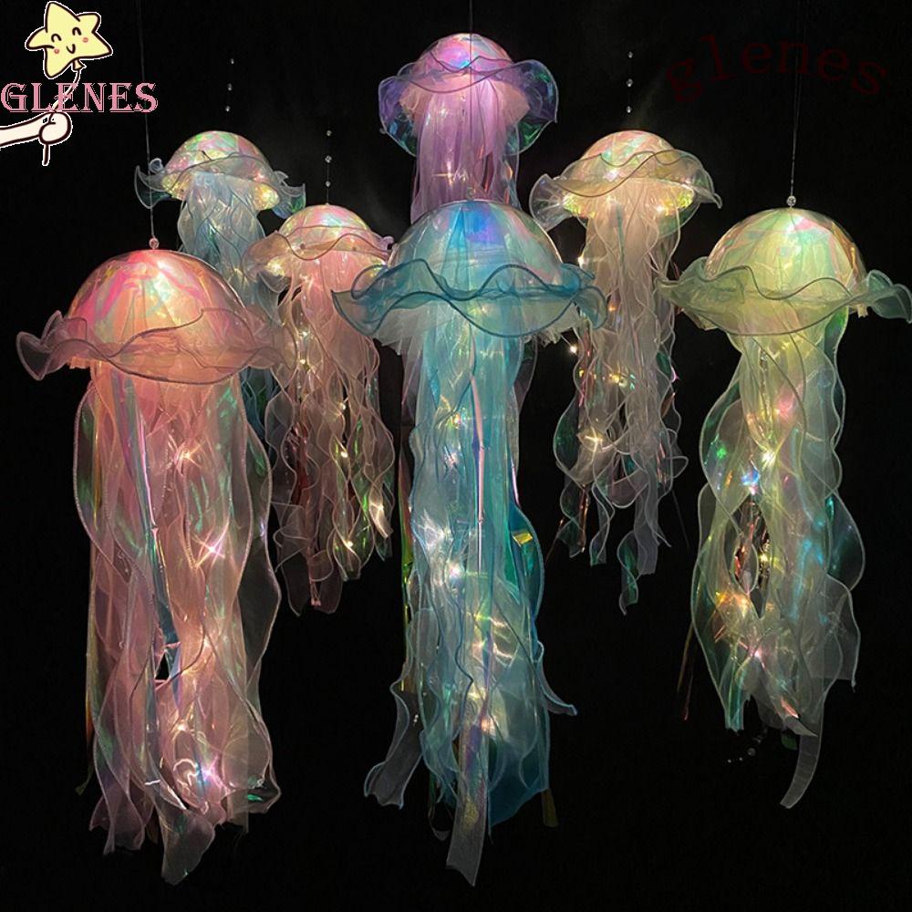 Đèn Lồng Thủ Công Phối Tua Rua Hình Sứa Biển Trang Trí Phòng