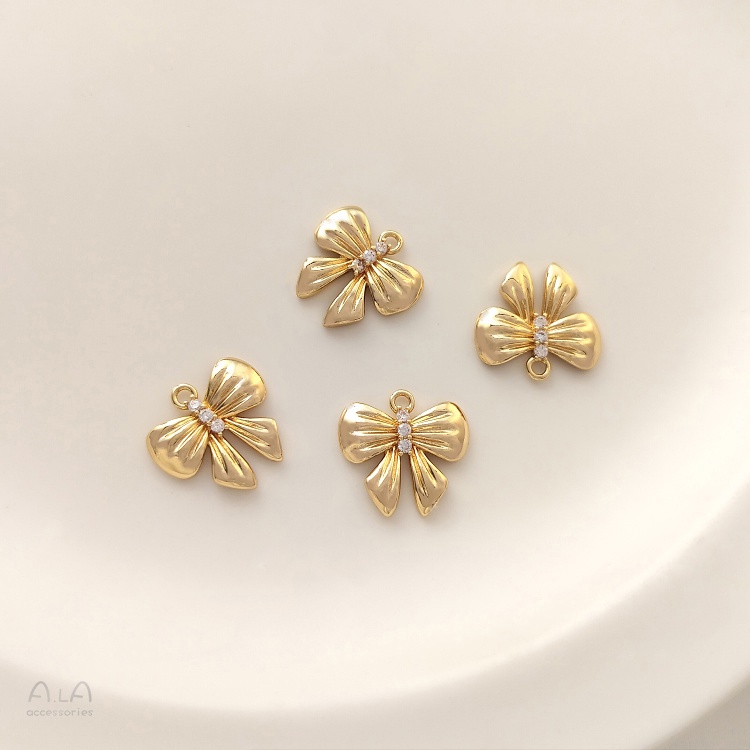 Mặt Dây Chuyền / Vòng Tay Mạ Vàng 14K Đính Đá Zircon Nhiều Màu Sắc