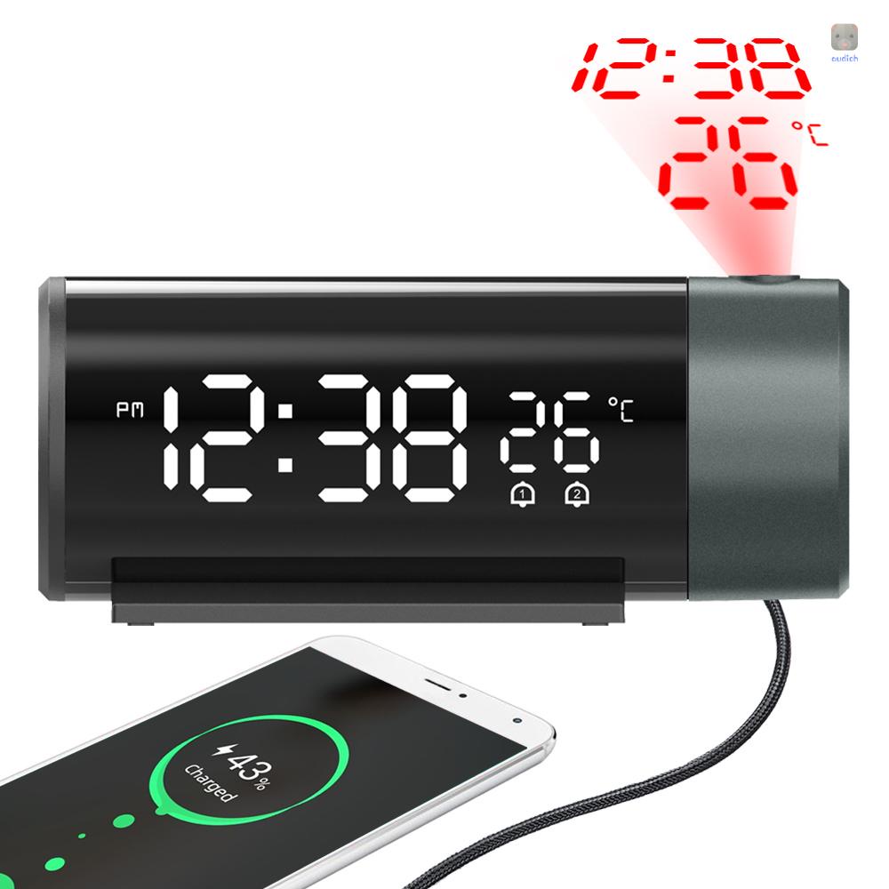 Đồng Hồ Báo Thức Kỹ Thuật Số 1800 Số Hình Đồng Hồ Báo Thức° Đồng Hồ Báo Thức Kỹ Thuật Số 4 Mức Độ Sáng Màn Hình LED Trong Suốt Dạng Xoay 12 / 24H Cho Giường Ngủ