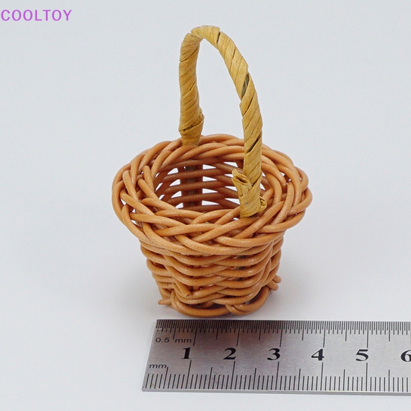 1set 1 / 12 Giỏ Đựng Bánh Mì Dâu Tây Mini Cho Nhà Búp Bê