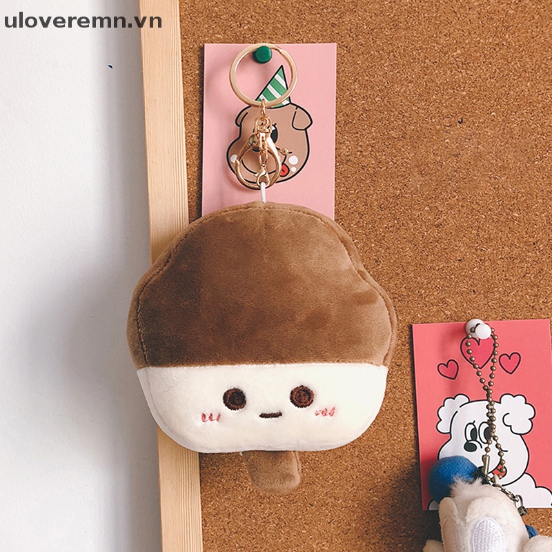 Móc Khóa Hình Cây Kem Nhồi Bông Mềm Mại Đáng Yêu