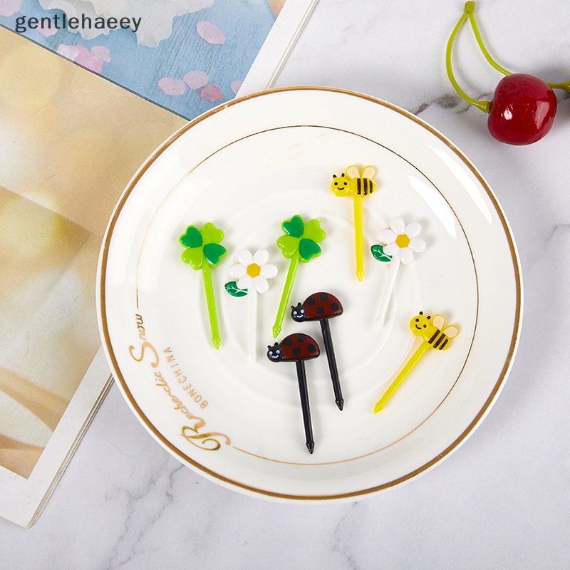 Bộ 8 Nĩa Ăn Trái Cây Hình Động Vật Bằng Nhựa Mini Có Thể Tái Sử Dụng Cho Trẻ Em