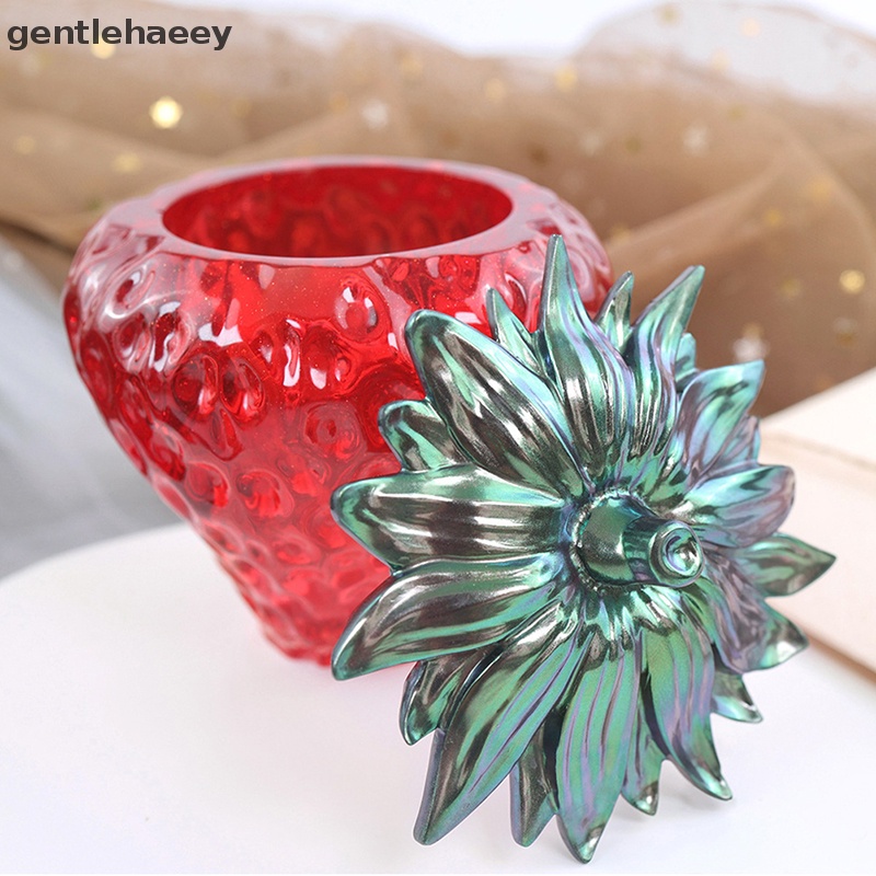 Khuôn Silicone Làm Trang Sức Hình Trái Dâu Tây Có Nắp Đậy Tiện Dụng