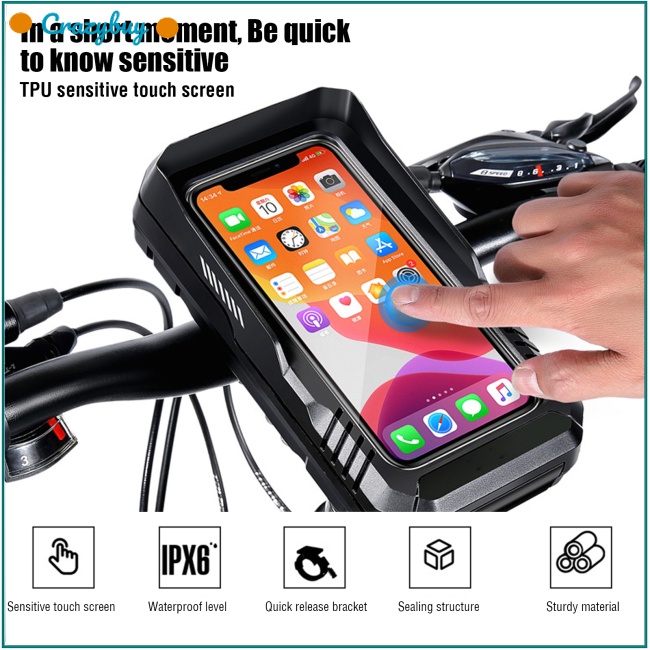 Cr Túi Đựng Điện Thoại 4.7-6.7 Inch Gắn Tay Lái Xe Đạp Chống Thấm Nước Có Thể Chạm Màn Hình Cảm Ứ