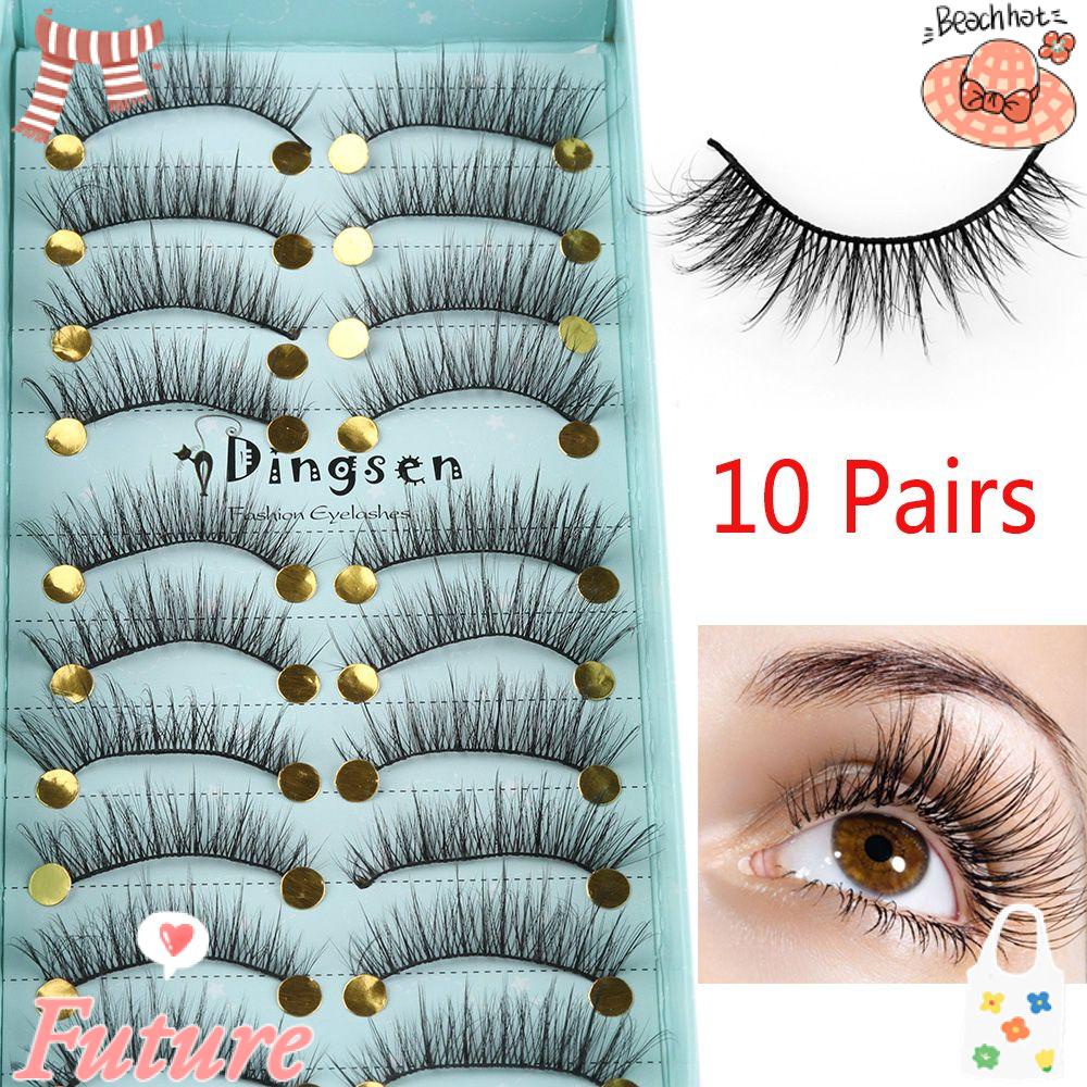 Lông Mi Giả 3D Bằng Lông Chồn Nhân Tạo Mềm Mại Handmade Không Cần Dùng Keo Dán