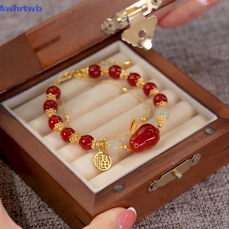 Vòng Tay Hai Lớp Mặt Hình Thỏ Dễ Thương Phong Cách Vintage Cho Nữ Mới