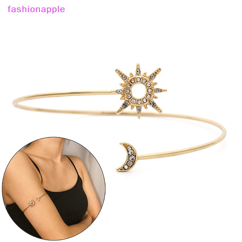 Vòng Đeo Cánh Tay Mở Hình Trăng Sao Đính Đá Zircon Thời Trang Cho Nữ