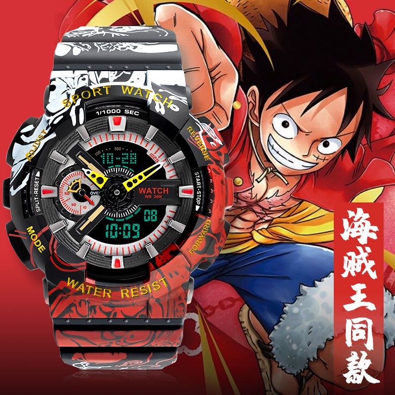 Đồng Hồ Điện Tử Đeo Tay Chống Sốc Chống Nước Đa Năng In Hình Kỳ Lân One Piece Khớp Nối Cho Học Sinh Trung Học Nam