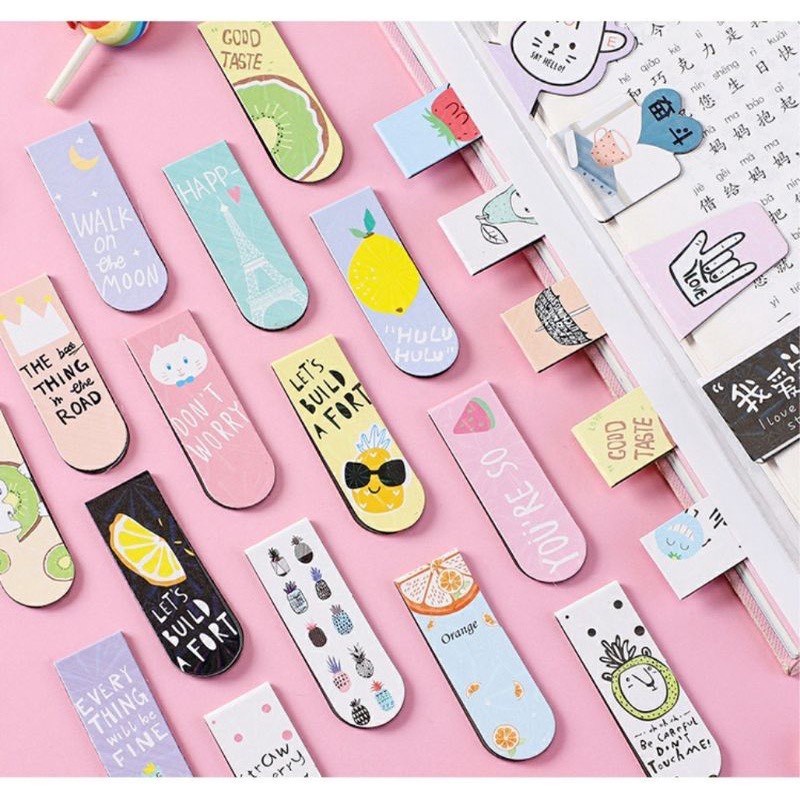 Set 6 chiếc Bookmark nam châm đánh dấu sách hoạt hình
