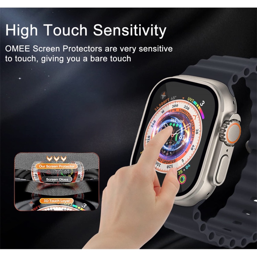 Miếng Dán Bảo Vệ Màn Hình Cong 3D 44mm 45mm 40mm 41mm 42mm 38mm Cho iwatch series 8 7 SE 6 5 4 3 Ultra 49MM