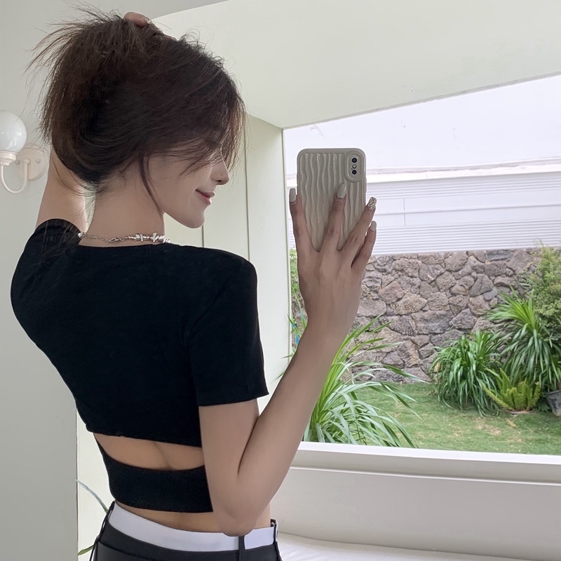 COZOK Áo Thun Croptop Tay Ngắn Dáng Ôm Thời Trang Quyến Rũ Cho Nữ