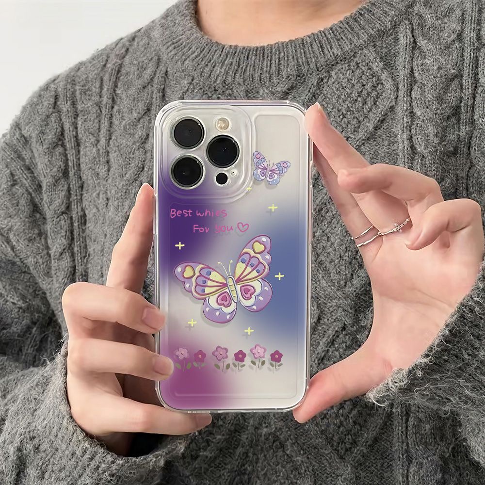 ✅Ốp Điện Thoại Dẻo Họa Tiết Bươm Bướm Đơn Giản Thời Trang Chống Sốc Cho Iphone11 78 max13iPhone12 6In14Pro 5FC4 11