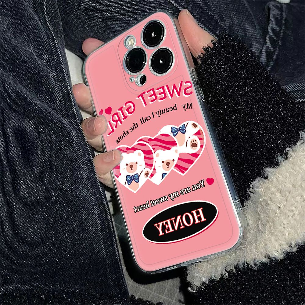 ✅Ốp Điện Thoại Mềm Chống Sốc Hình Gấu Nhỏ Cho Iphone12 Style 6In 13 11 14proplus78 Simple Love max J7B9