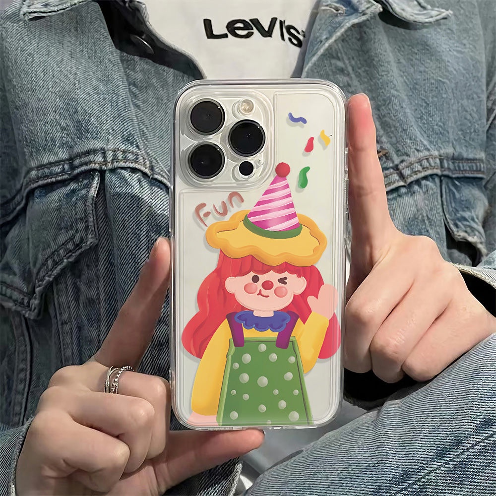 ✅Ốp Điện Thoại Dẻo Họa Tiết Cô Gái / Chú Hề Dễ Thương Chống Sốc Cho Iphone1214Pro13Plus 6In1178