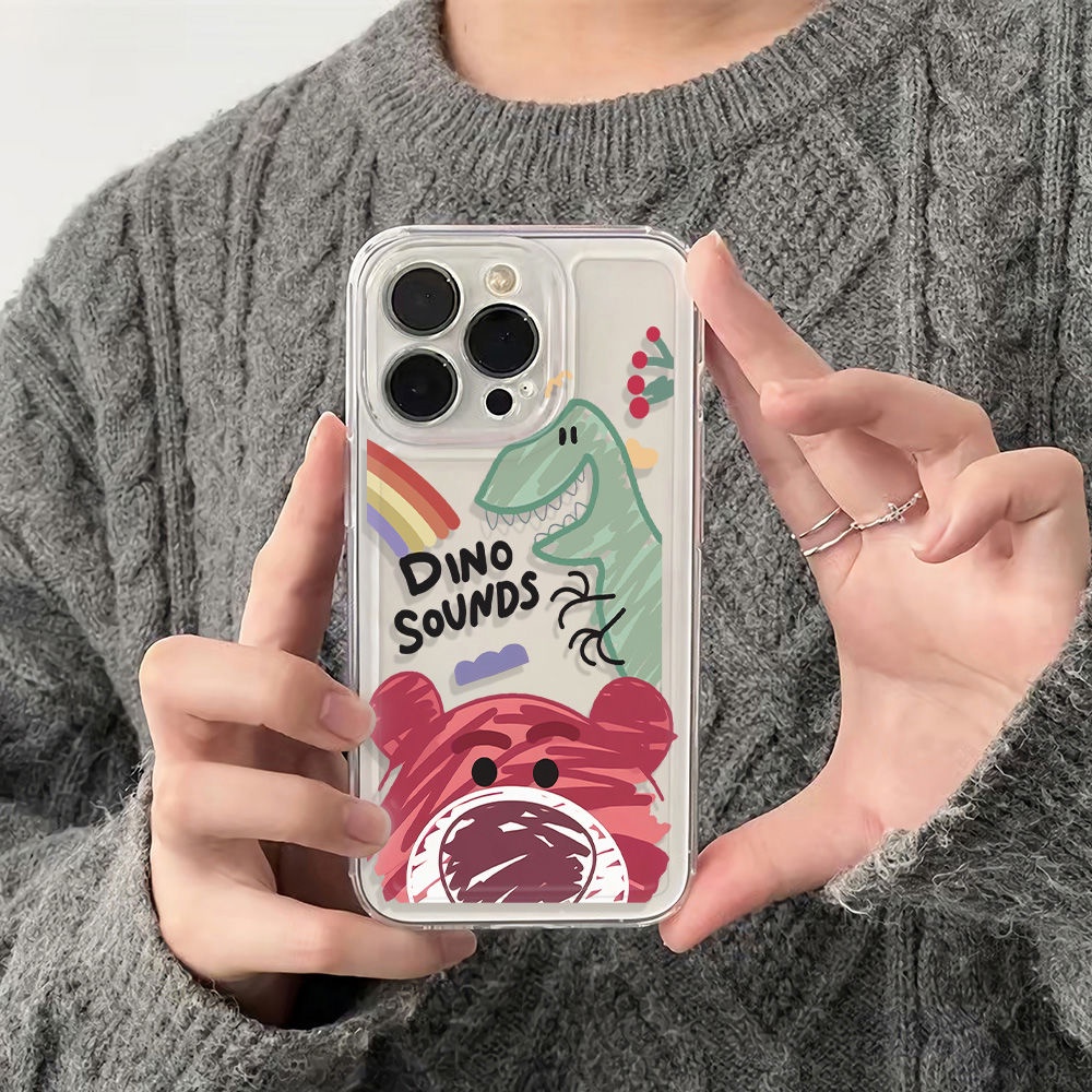 ✅Ốp Điện Thoại Mềm Chống Sốc Hình Gấu Và Dâu Tây Cho Apple Iphone 6In Plus 11 78 1213 Max 14 Pro