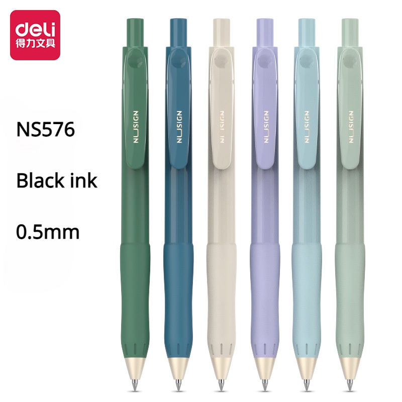 3 Bút Bi Mực Đen Ngòi 0.5mm Nusign NS576