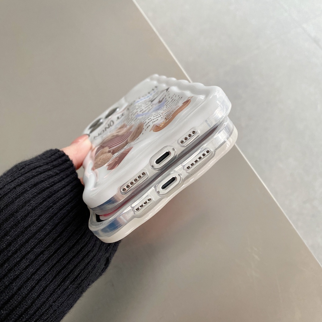 Ốp Điện Thoại TPU Chống Sốc Họa Tiết Gấu Và Cà Phê Cho IPhone 14 13 12 11 Pro Max