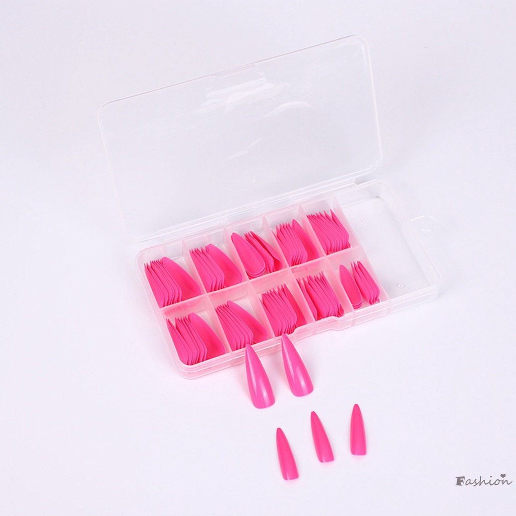 Set 100 Móng Tay Giả Màu Sắc Trơn Chống Lem Trang Trí Móng Nghệ Thuật