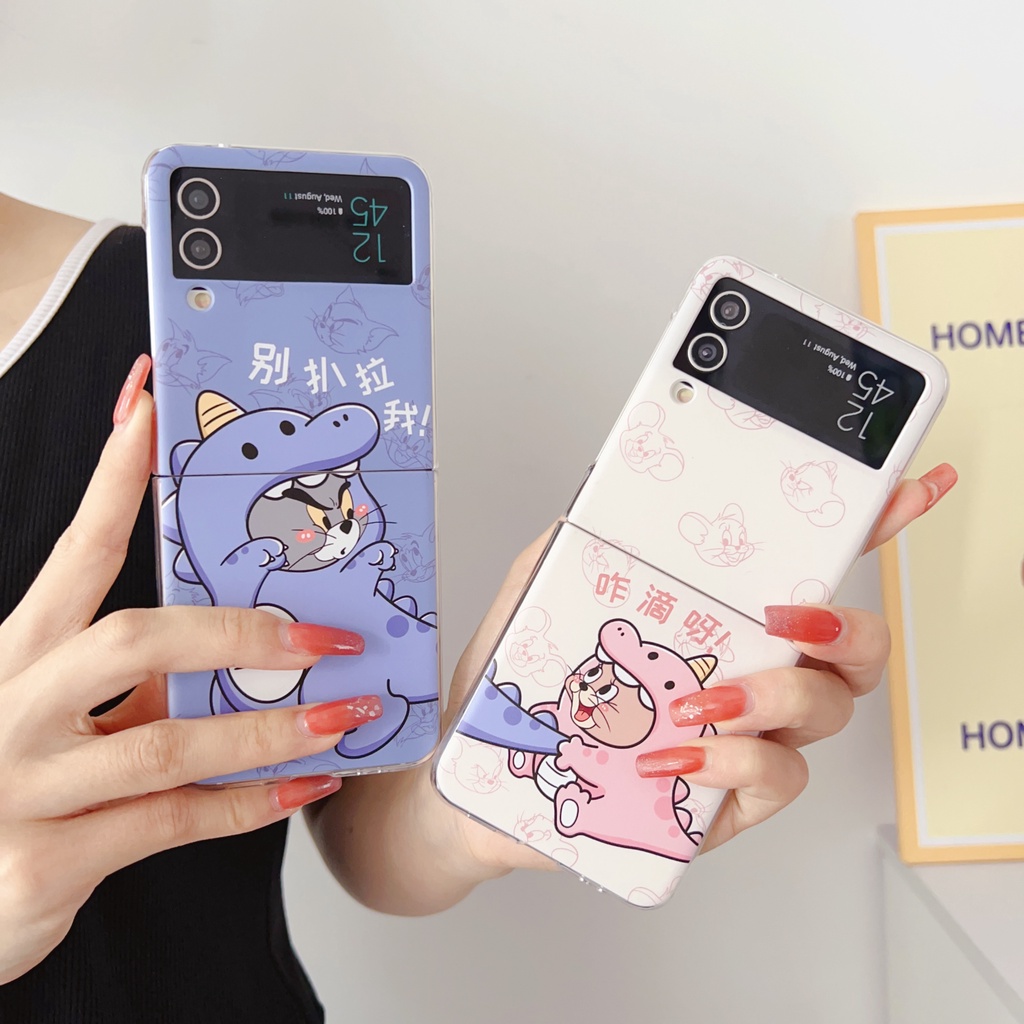 Ốp Điện Thoại PC Họa Tiết Hoạt Hình Dễ Thương Cho Samsung Galaxy Z Flip 4 Z Flip 3 Samsung Z Flip4 Z Flip3