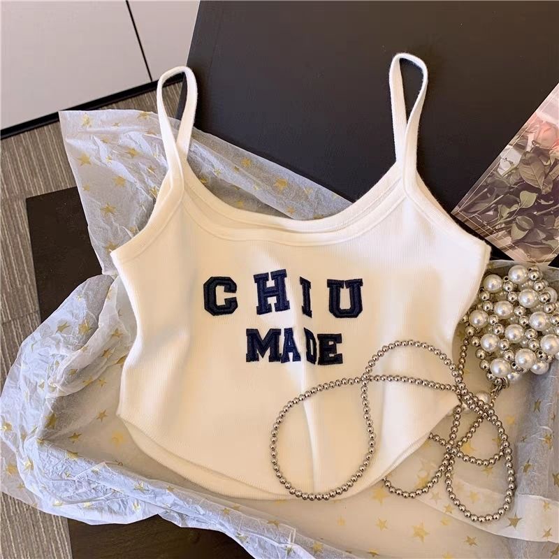Áo Croptop Sát Nách In Chữ Phong Cách Hàn Quốc Thời Trang Mùa Hè Cho Bé Gái