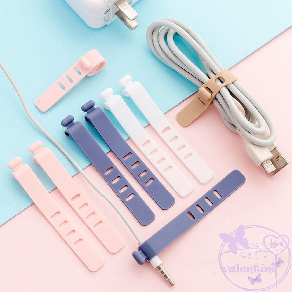 Set 10 Dây Quấn Cáp Bằng Silicone Nhiều Màu Tiện Lợi