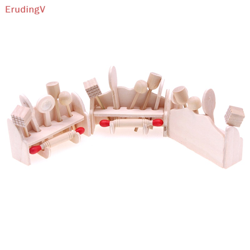[ErudingV] 1 Bộ Phụ Kiện Nhà Búp Bê Gồm Thìa Và Giá Đựng Đồ Dùng Nhà Bếp Trang Trí Nhà Búp Bê [Mới]