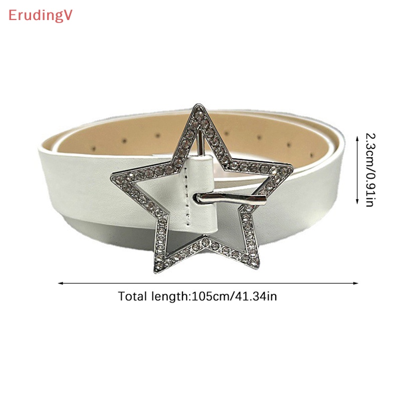 [ErudingV] Thắt Lưng Da PU Màu Hồng Đính Ngôi Sao Năm Cánh Bằng Kim Loại Cho Nữ [Mới]