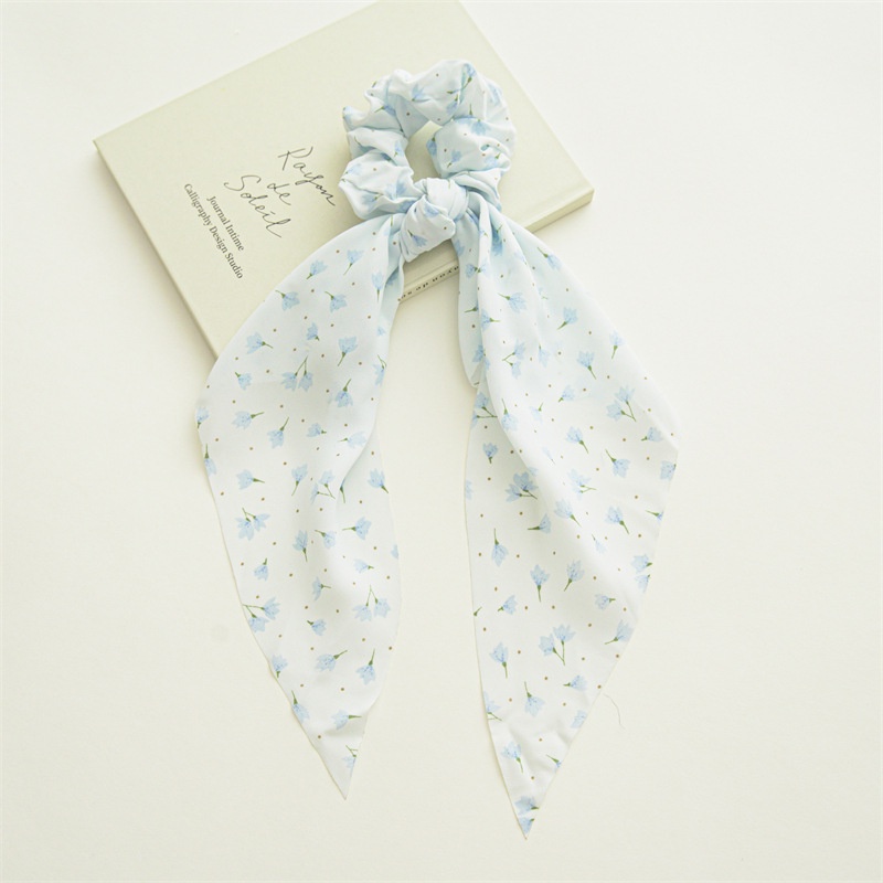 Dây Cột Tóc Vải Bản Lớn In Họa Tiết Hoa Nghệ Thuật Mùa Hè Mới Cho Nữ